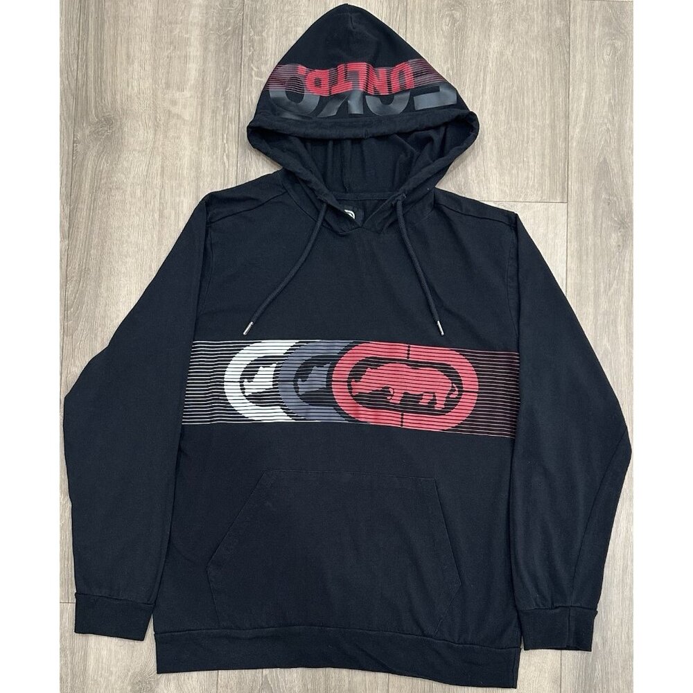 Vintage Ecko Unltd. Since 1972 Black Rawthentic Lightweight Black Hoodie Size L
